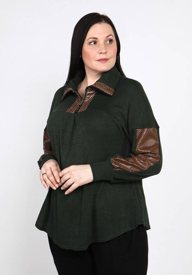 Джемпер с отложным воротом  на молнии шир.  750, рис. 6