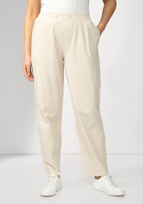 Брюки зауженные из хлопка с эластаном шир.  580, рис. 12