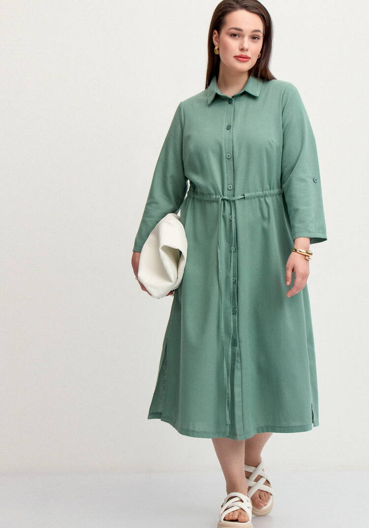 Платье-рубашка изо льна шир.  750, рис. 16