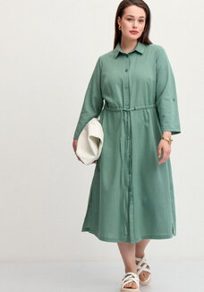 Платье-рубашка изо льна