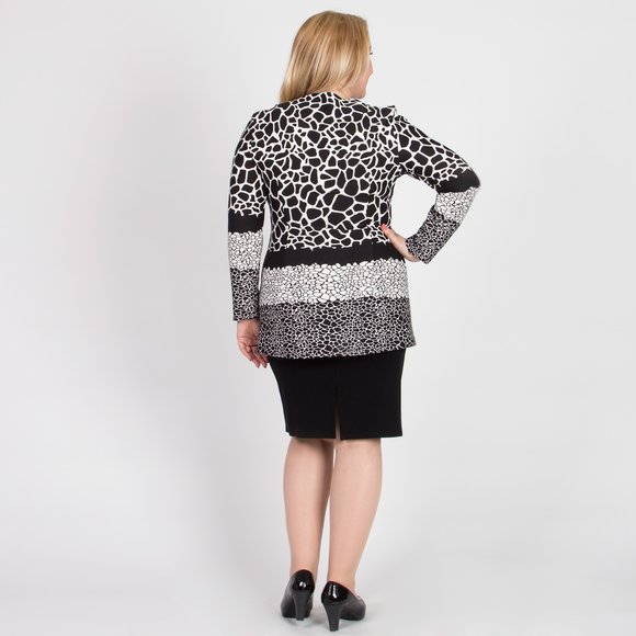 Блуза с эффектом двойки и монохромным принтом шир.  580, рис. 15