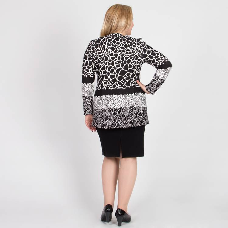 Блуза с эффектом двойки и монохромным принтом шир.  750, рис. 15