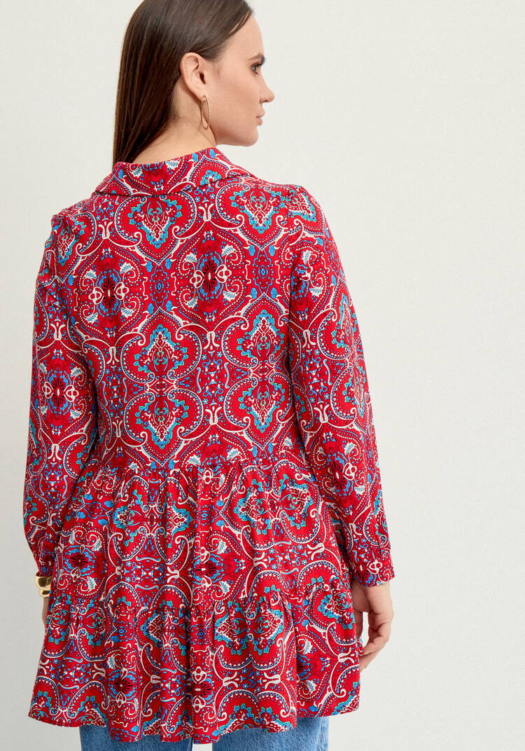 Блуза А-силуэта с ярусами шир.  750, рис. 17