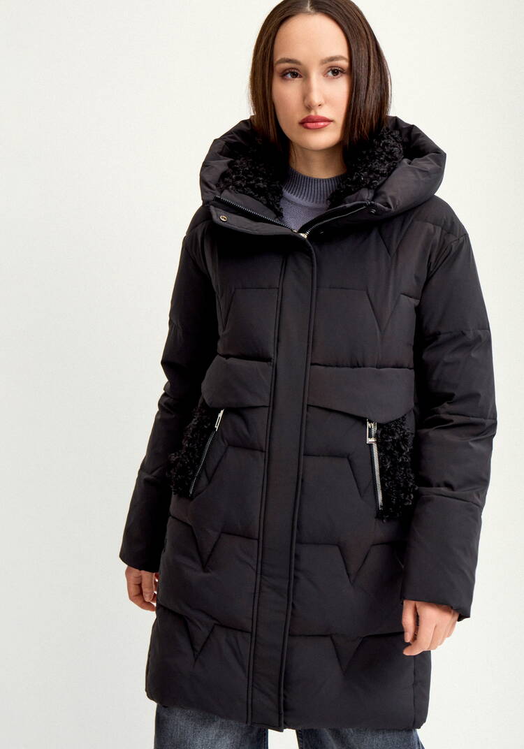 Пальто стеганое с меховой отделкой шир.  750, рис. 20