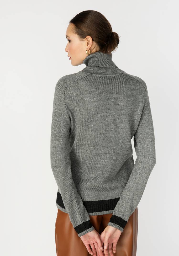 Свитер с контрастной отделкой по низу изделия шир.  750, рис. 3