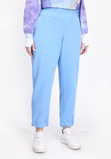 Брюки прямого силуэта с манжетами на резинке