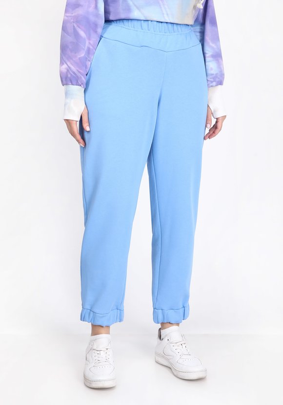 Брюки прямого силуэта с манжетами на резинке шир.  580, рис. 1