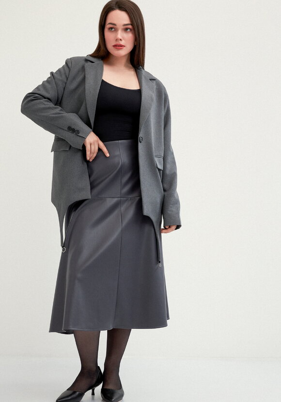 Юбка годе из экокожи шир.  580, рис. 16