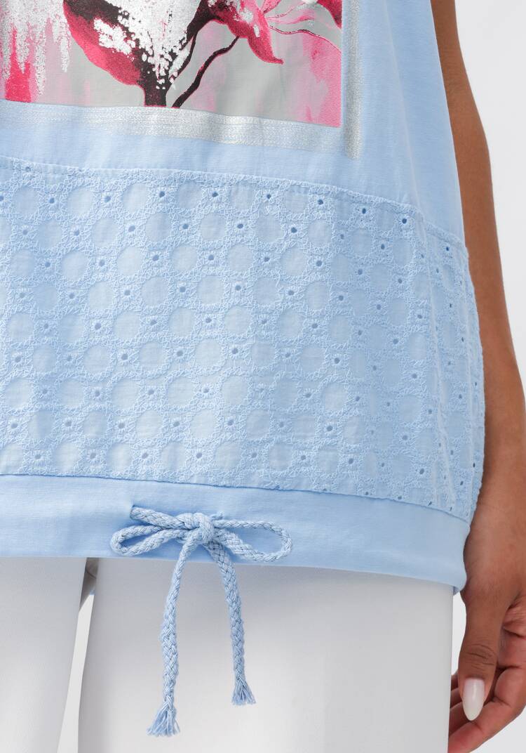 Блуза с принтом и ажурными вставками шир.  750, рис. 10