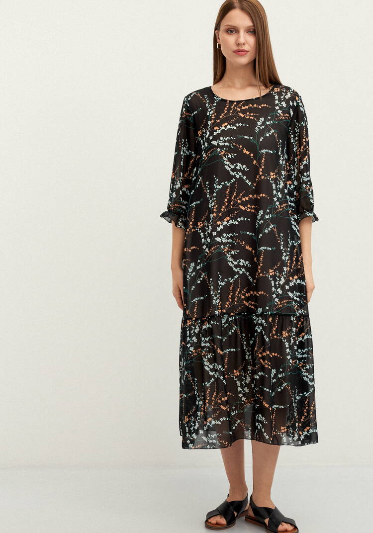 Платье с цветочным принтом шифоновое шир.  750, рис. 20