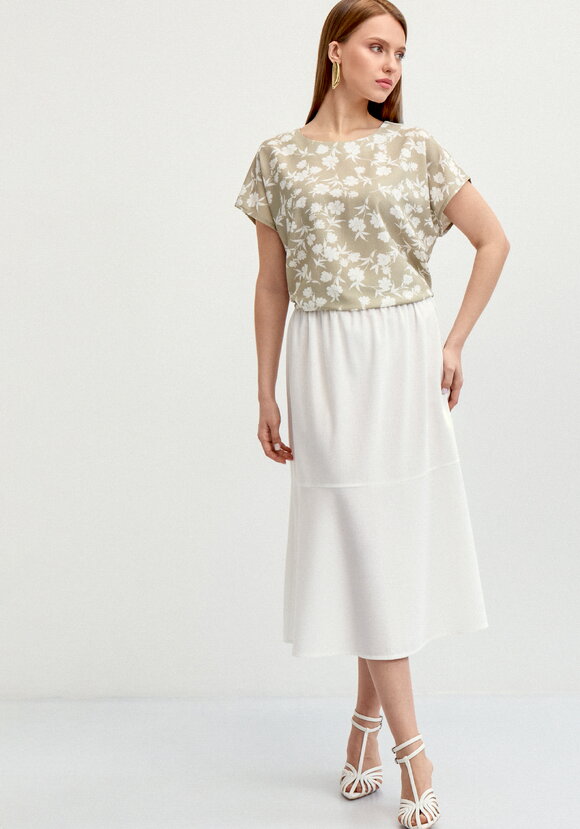 Блуза с коротким рукавом изо льна шир.  580, рис. 2