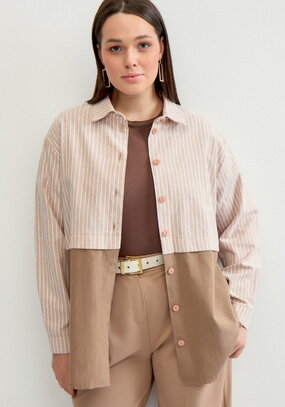 Рубашка с отрезной кокеткой в полоску