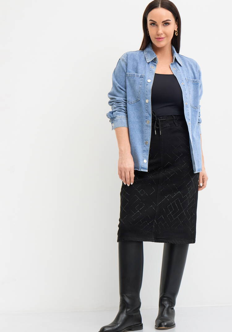 Юбка джинсовая прямого кроя шир.  750, рис. 1