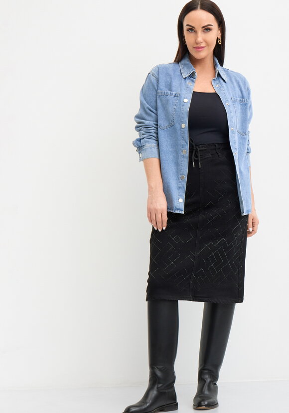 Юбка джинсовая прямого кроя шир.  580, рис. 1