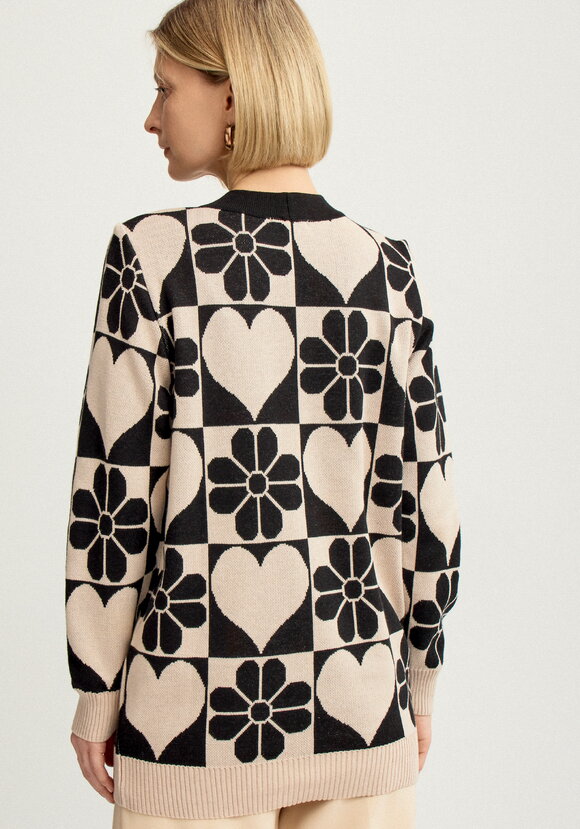 Кардиган прямой на пуговицах с рисунком шир.  580, рис. 3