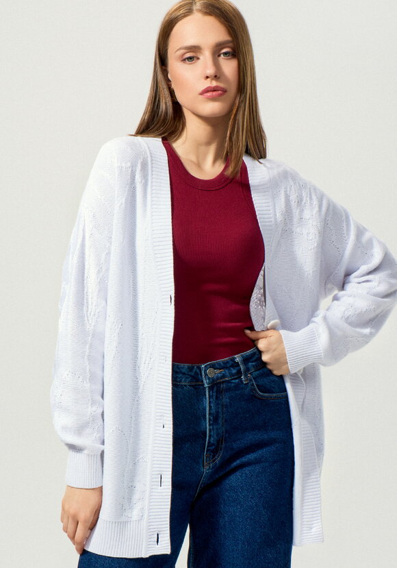 Кардиган удлиненный с абстрактным рисунком шир.  580, рис. 1