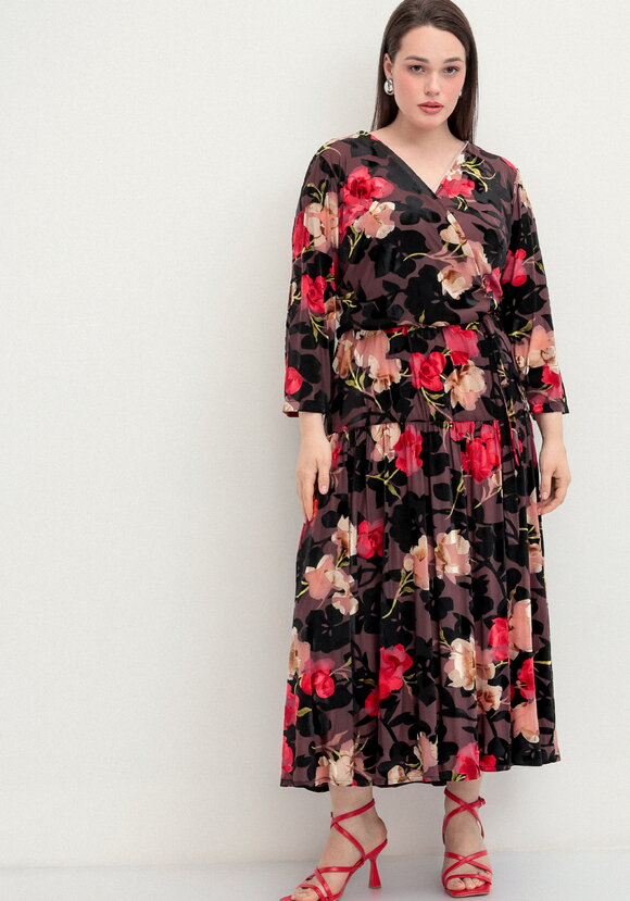 Платье с цветочным принтом на поясе шир.  580, рис. 4