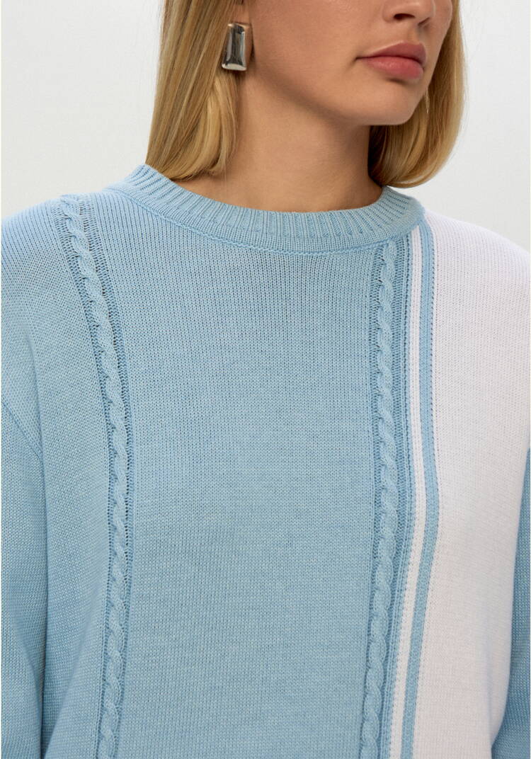 Джемпер двухцветный с косами шир.  750, рис. 16