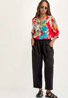 Брюки изо льна с карманами