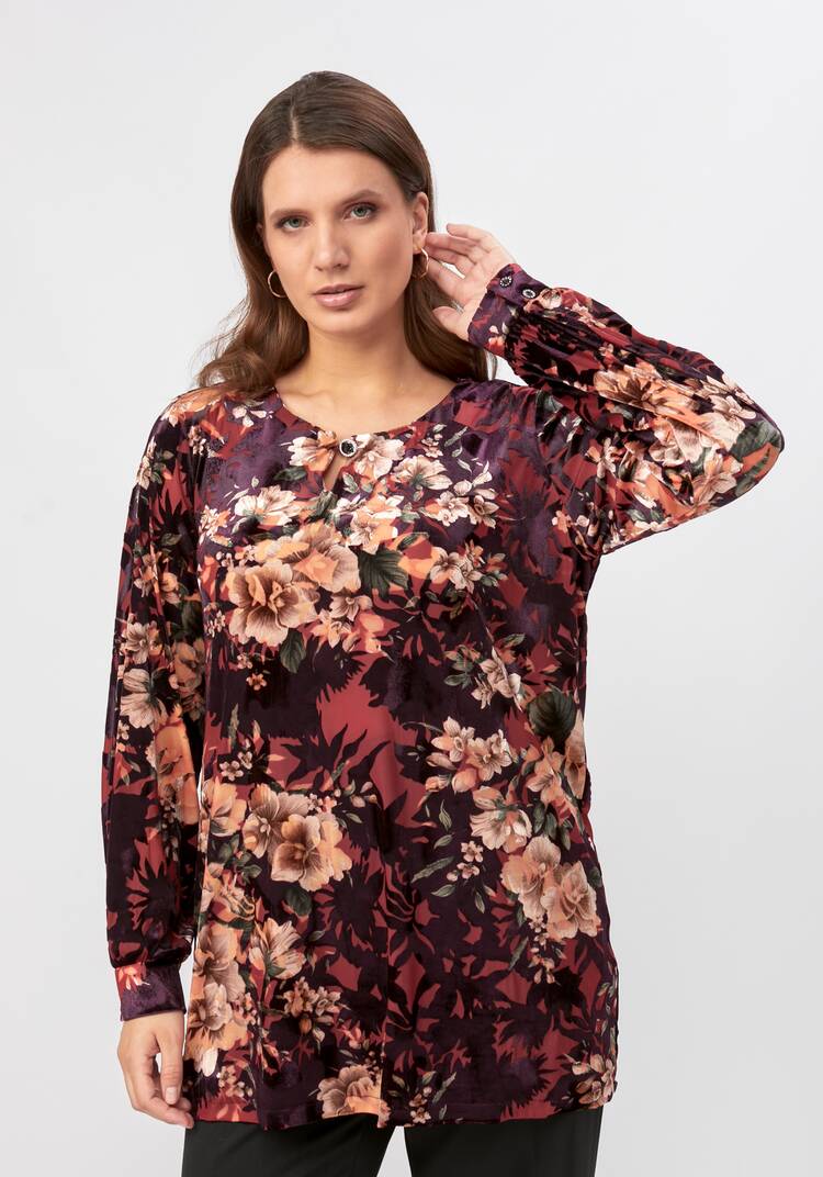 Блуза с бархатным принтом шир.  750, рис. 14