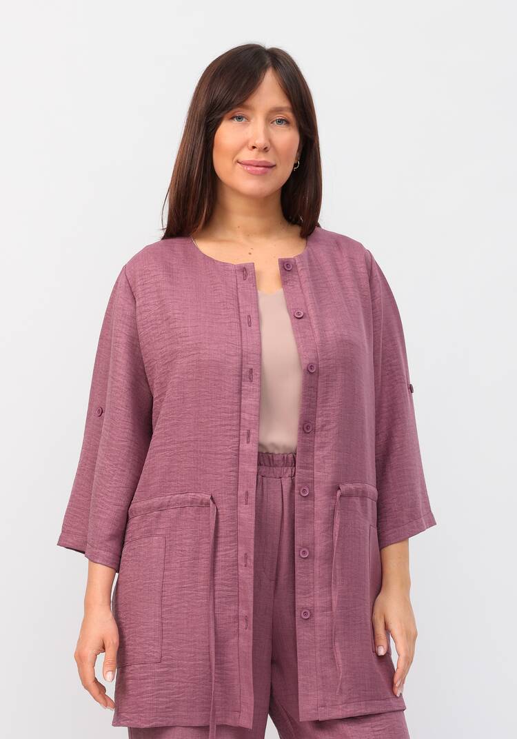 Кардиган на пуговицах с кулиской по талии шир.  750, рис. 23