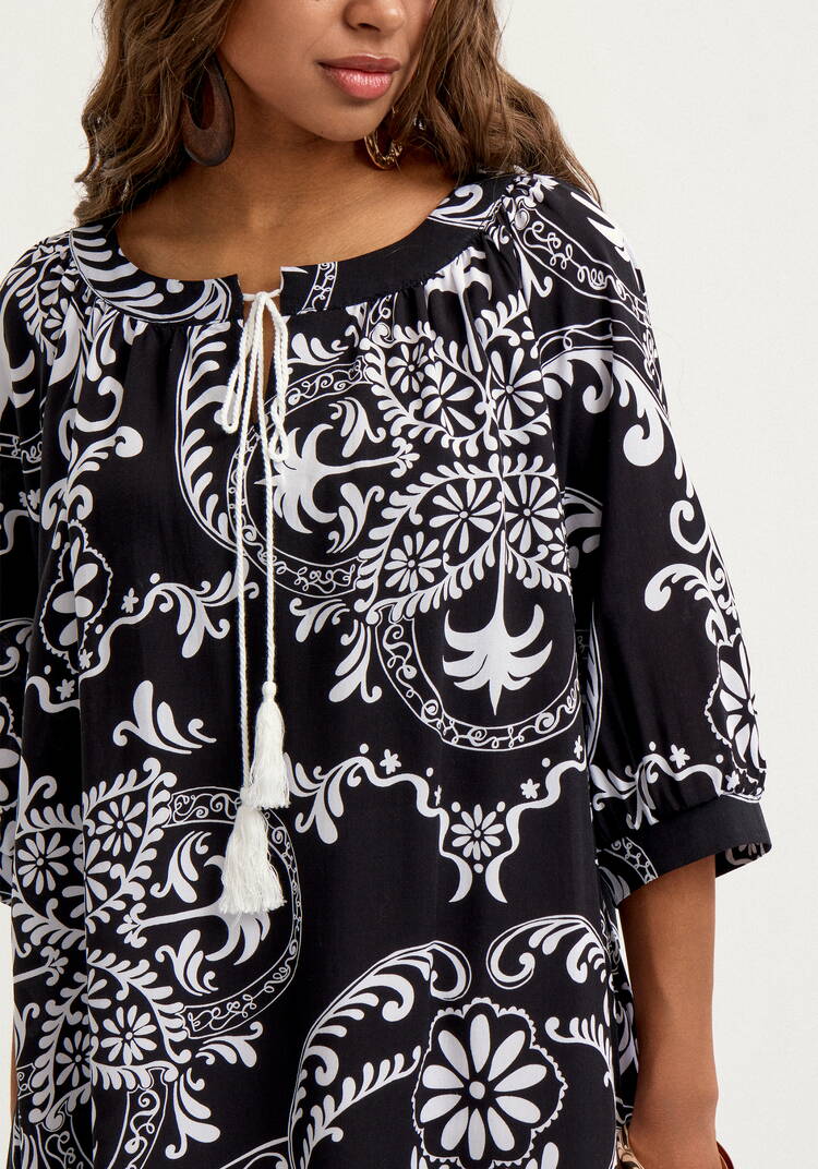 Туника с принтом свободного кроя шир.  750, рис. 6