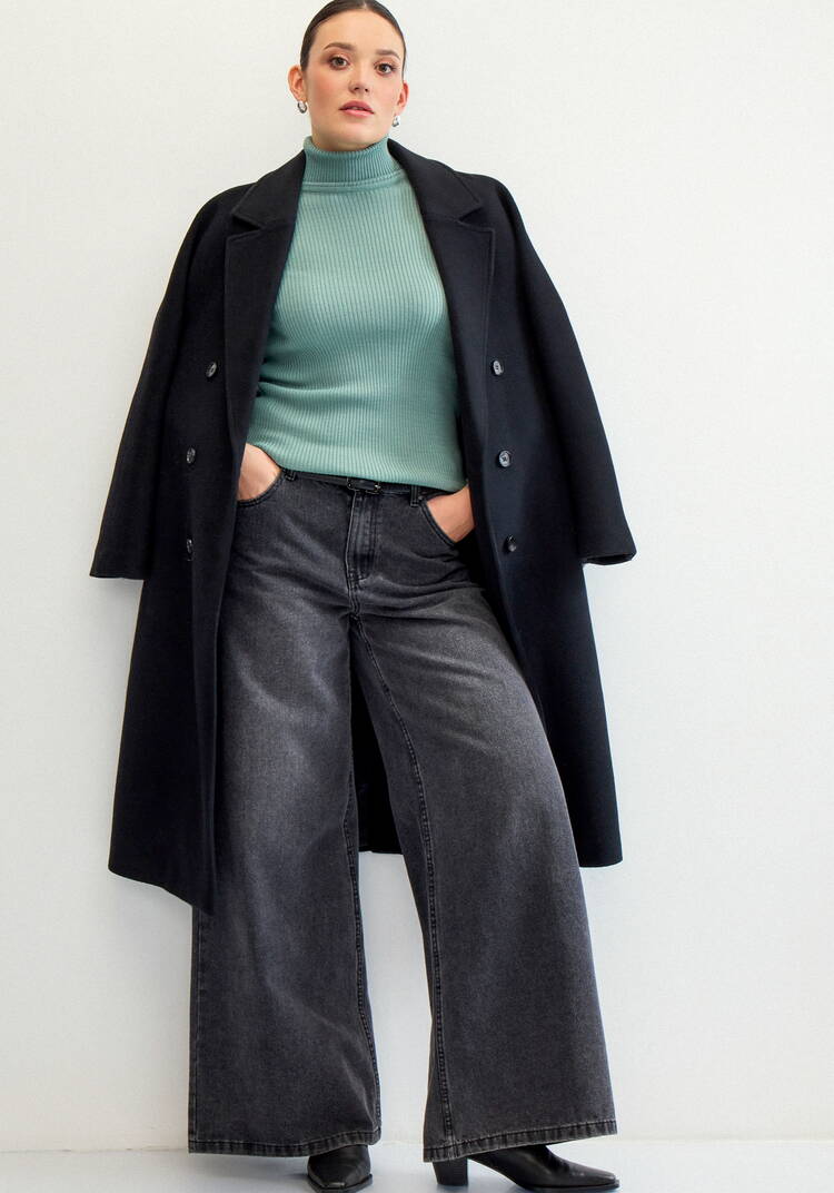 Водолазка в рубчик с высокой горловиной шир.  750, рис. 17