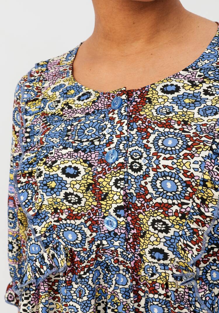 Блуза из штапеля свободного кроя шир.  750, рис. 5