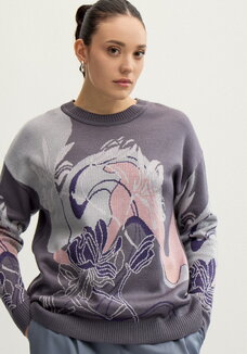 Джемпер с цветочно-абстрактным принтом