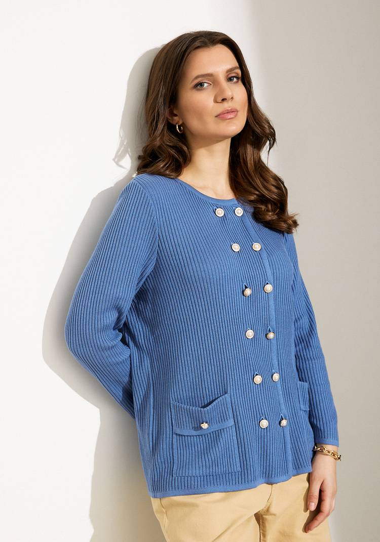 Жакет на пуговицах с жемчугом шир.  750, рис. 5