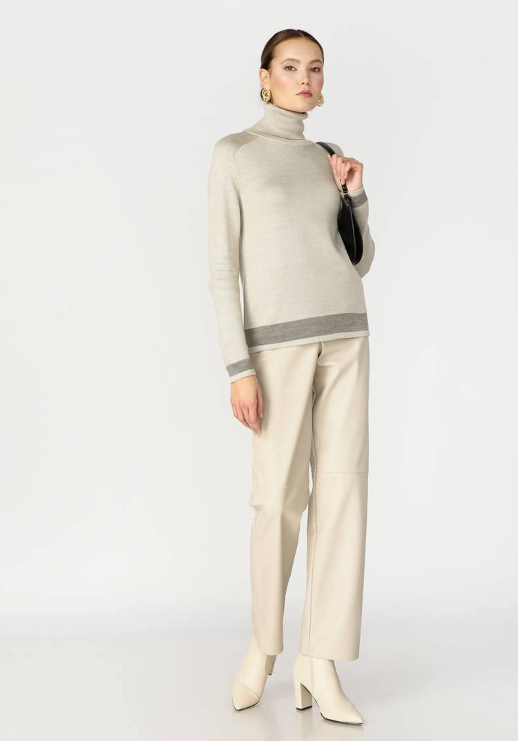 Свитер с контрастной отделкой по низу изделия шир.  750, рис. 8