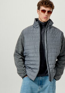 Куртка стеганая с рукавами из трикотажа