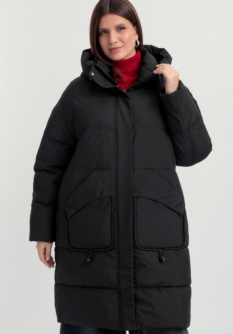 Пуховик стеганый с асимметричными карманами шир.  750, рис. 4