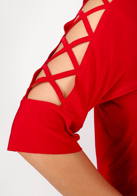 Блузка с оригинальными рукавами 1/2 шир.  580, рис. 6