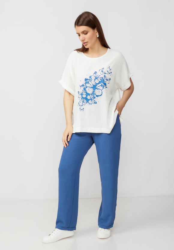 Комплект с ярким принтом на блузе шир.  580, рис. 10