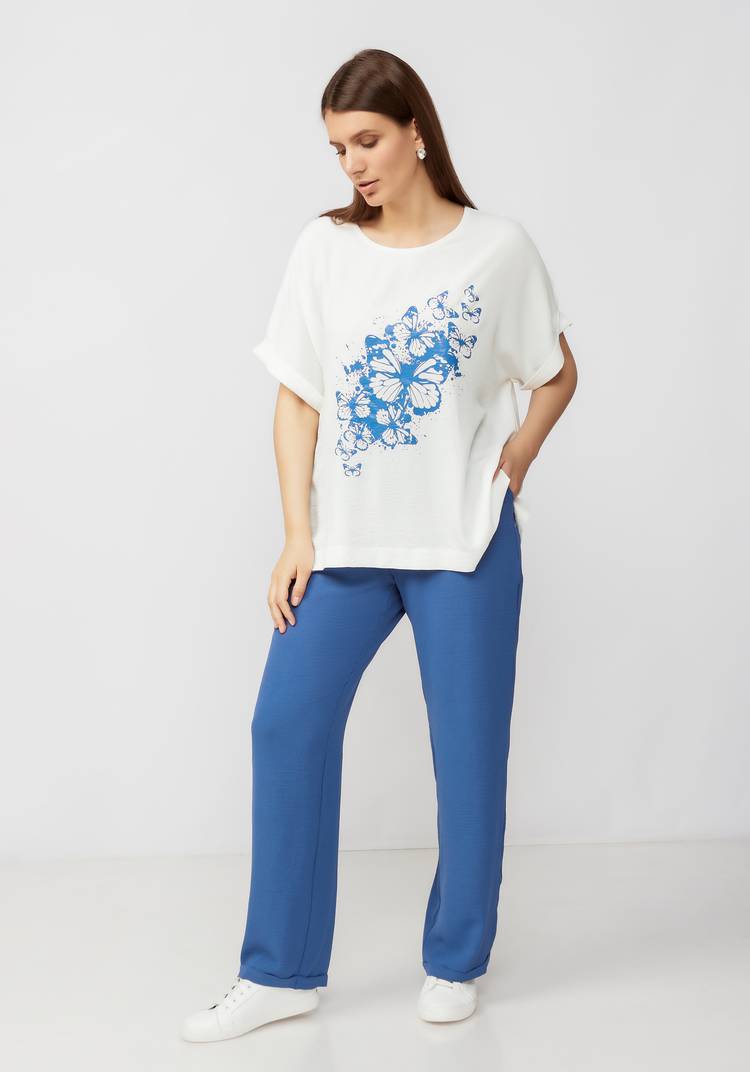 Комплект с ярким принтом на блузе шир.  750, рис. 10