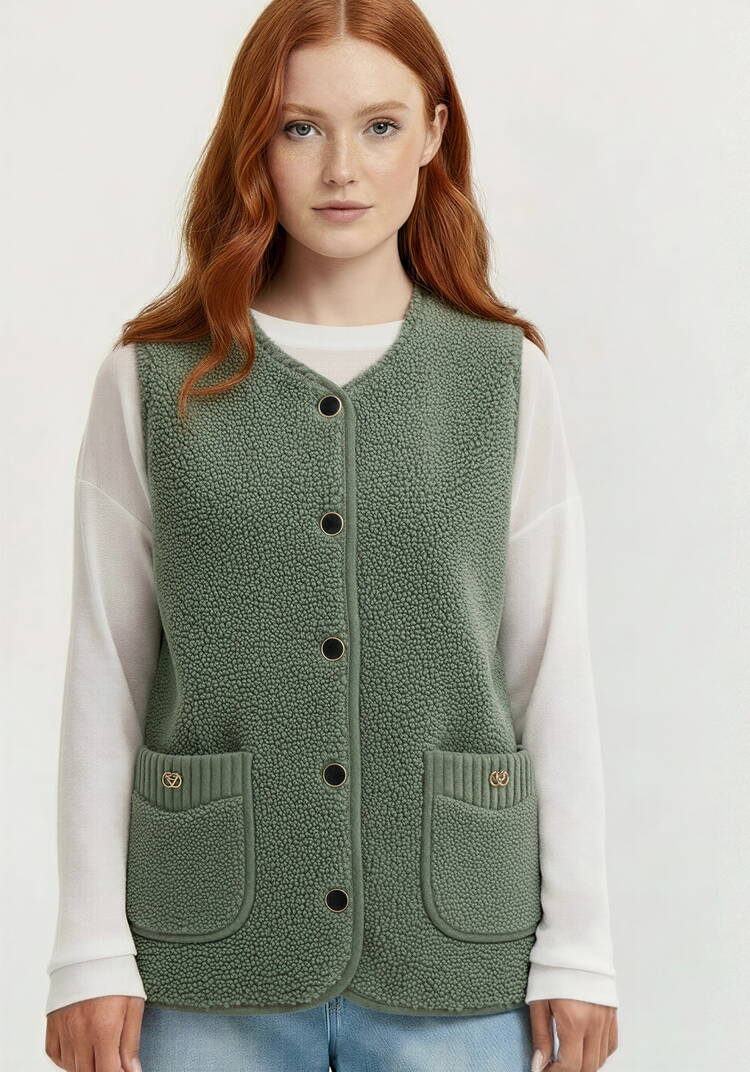 Жилет удлинённый из искусственного меха шир.  750, рис. 12