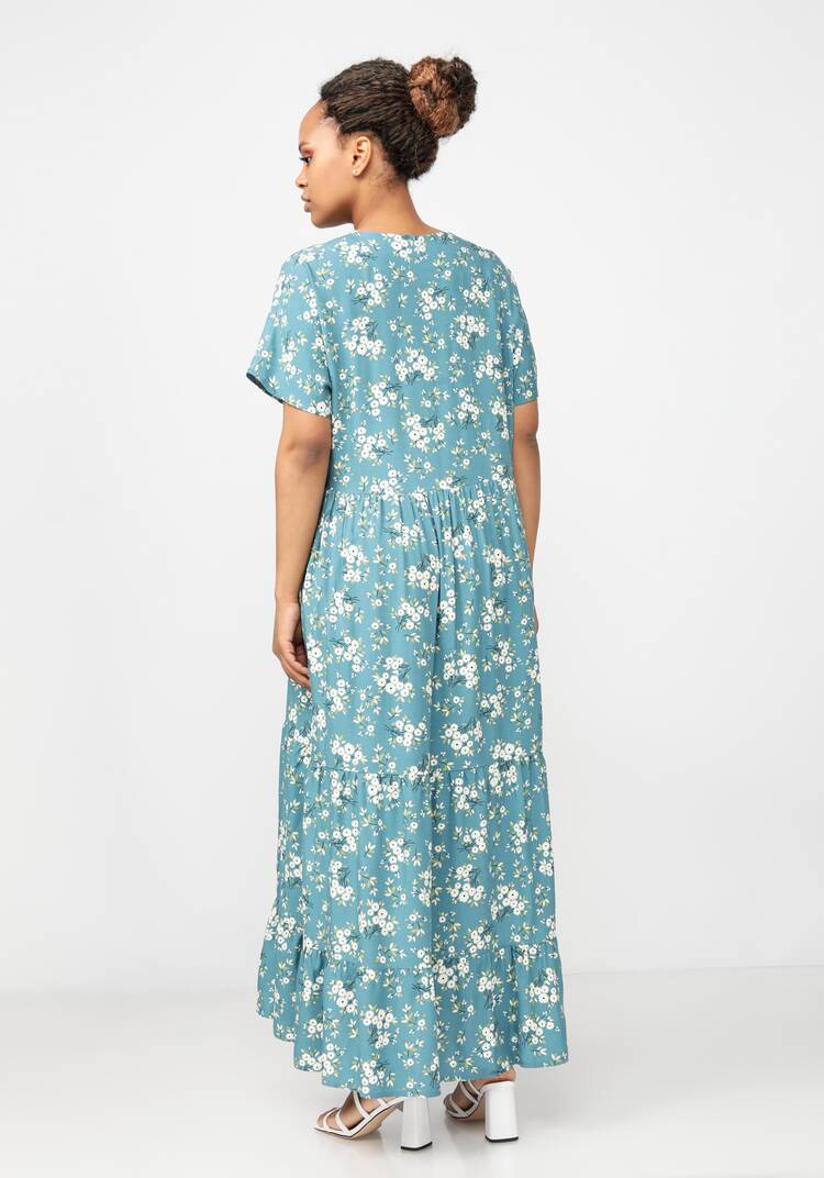 Платье с ярусами с цветочным принтом шир.  750, рис. 2