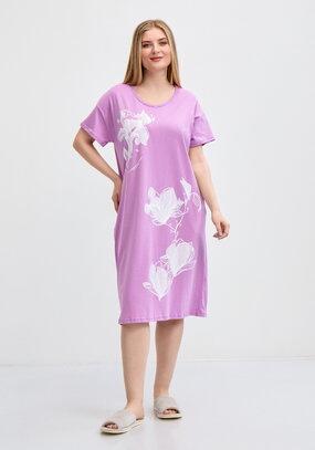 Платье с флористическим ассиметричным принтом