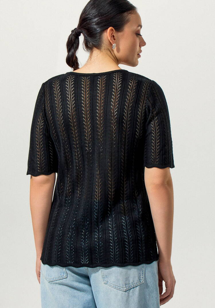 Джемпер с ажурным вертикальным рисунком шир.  750, рис. 3