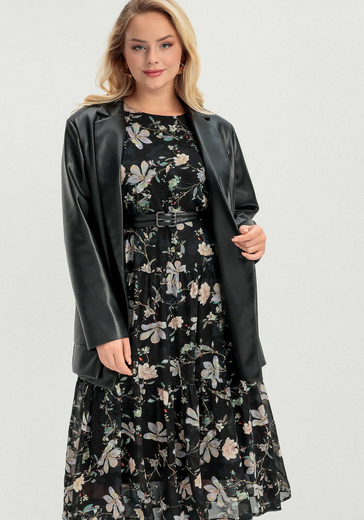 Платье ярусное с цветочным принтом шир.  750, рис. 3