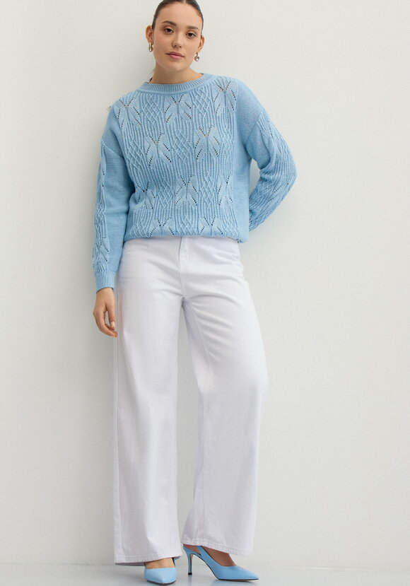 Джемпер ажурный на резинке шир.  580, рис. 31