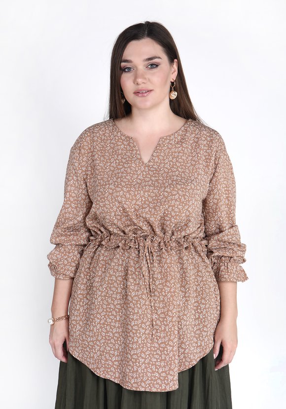 Блуза с кулиской на талии шир.  580, рис. 5