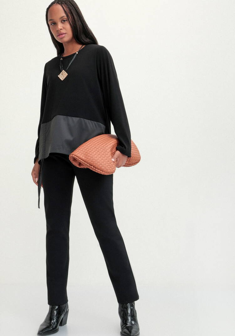 Блуза трикотажная из комбинированной ткани шир.  750, рис. 8