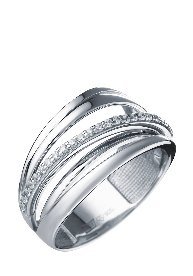 Кольцо серебряное Ослепительная красота шир.  750, рис. 1