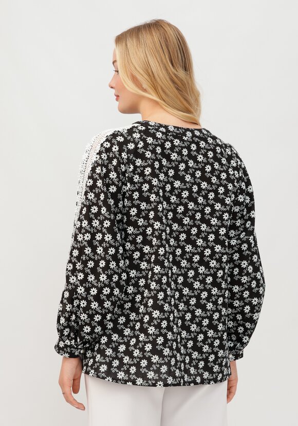 Блуза с вышивкой и кружевом по рукавам шир.  580, рис. 10