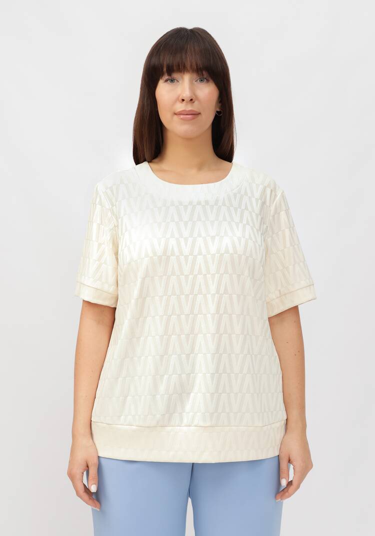 Джемпер с коротким рукавом и принтом шир.  750, рис. 11