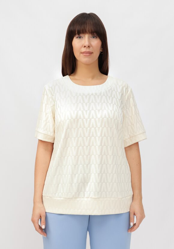 Джемпер с коротким рукавом и принтом шир.  580, рис. 11