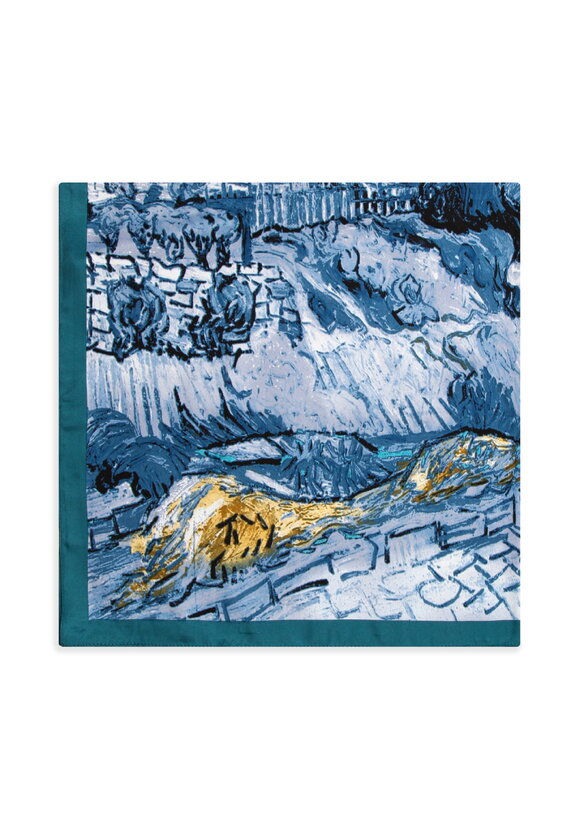 Платок с рисунком пейзажа шир.  580, рис. 12