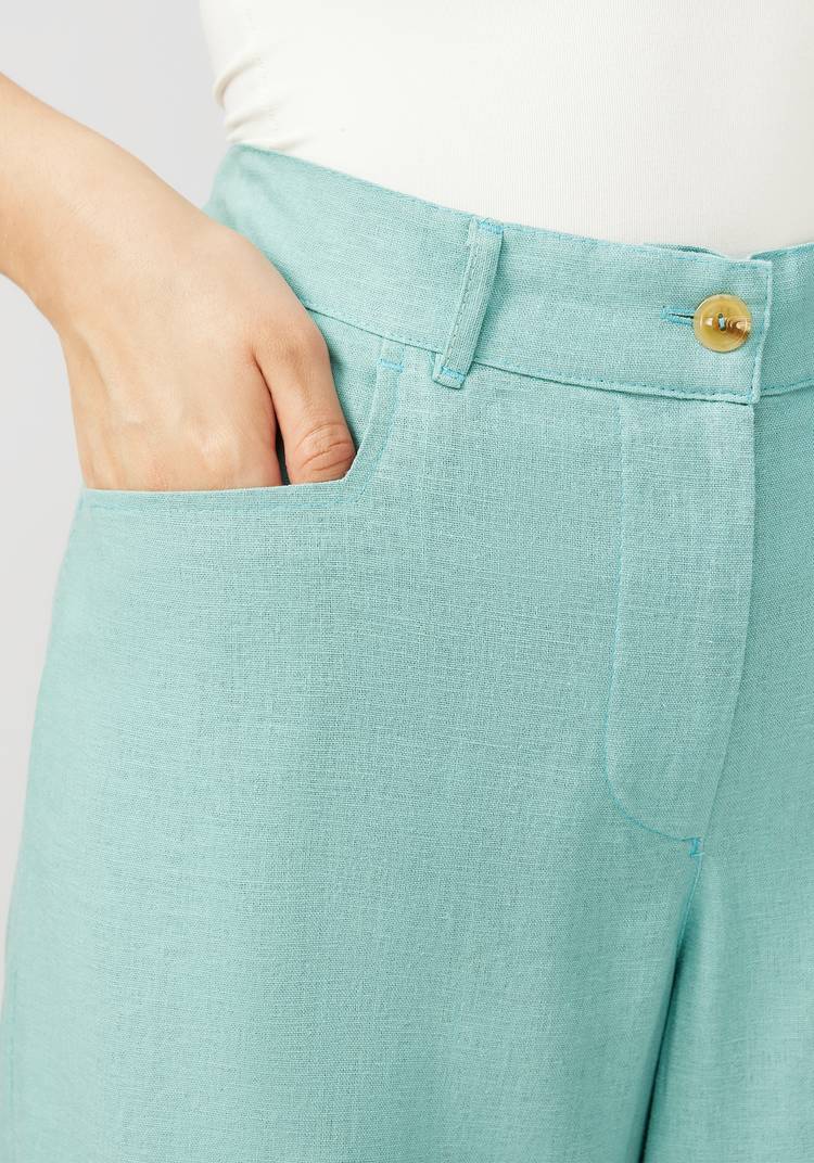 Брюки палаццо из льняной ткани шир.  750, рис. 5